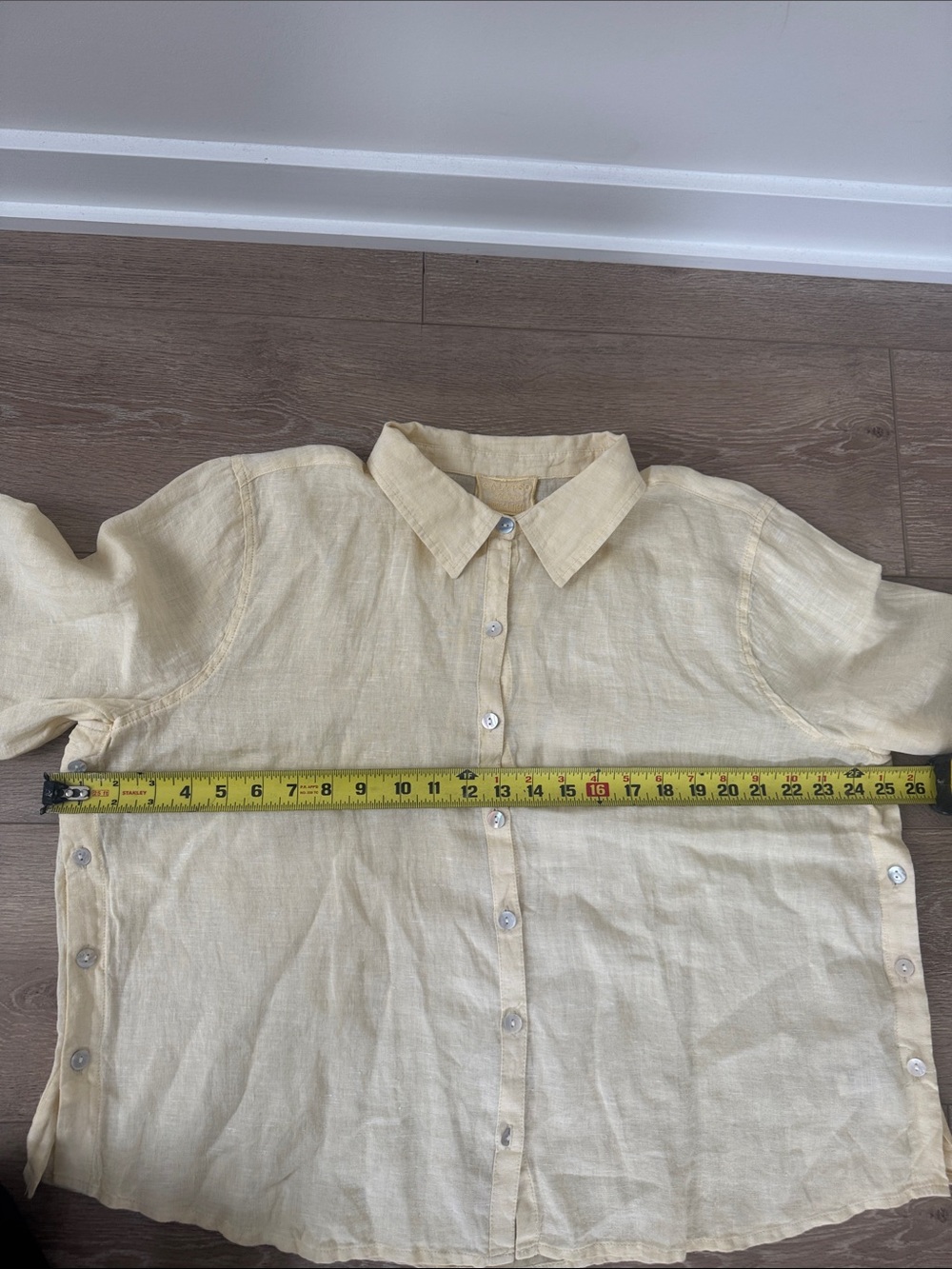 NWT - Calypso St.Barth Pale‎ Yellow Linen Button-Down Shirt - Picture 9 of 9